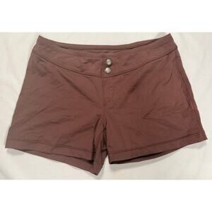 Athleta Women's Brown Vital Swim Short Mid Rise 4 Inch Inseam Size SMALL